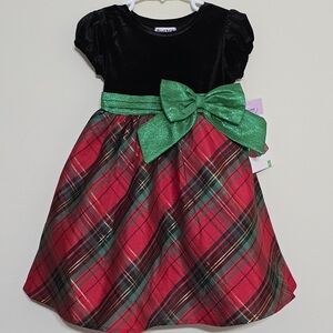 Blueberi Boulevard Black and Green Plaid Formal Dress